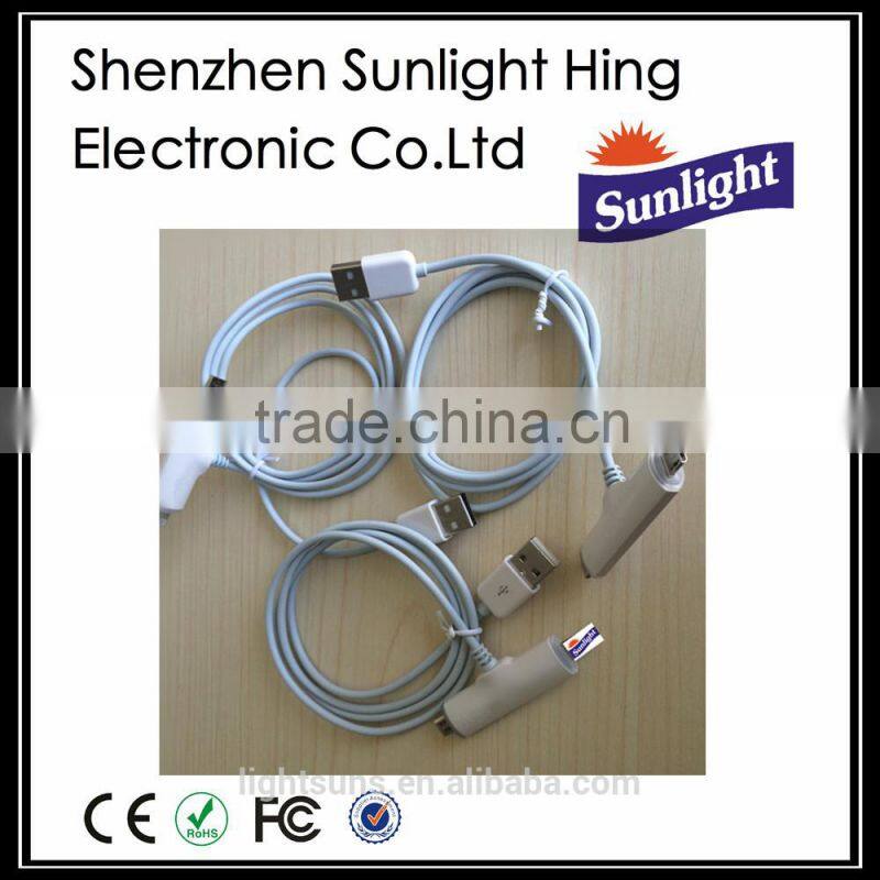 High quality data cable dual output data cable charge two devices at one time