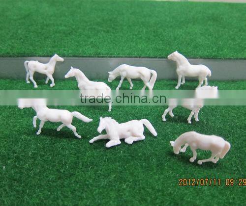 miniature plastic model animal for HO scale, 1/87 scale resin plastic artificial model horse