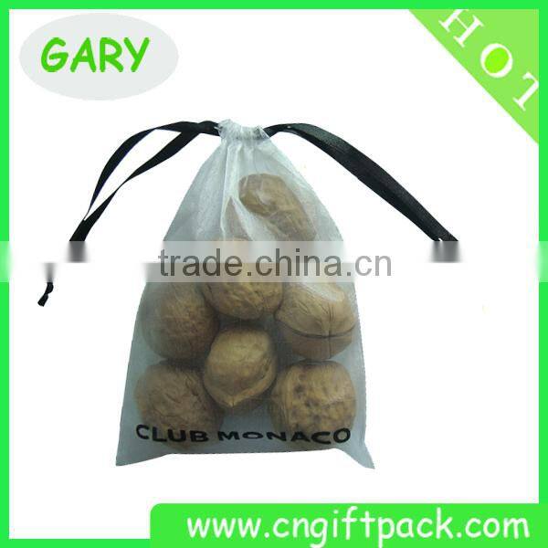 Pink Custom Printed Jewelry Organza Bag 8cmx10cm