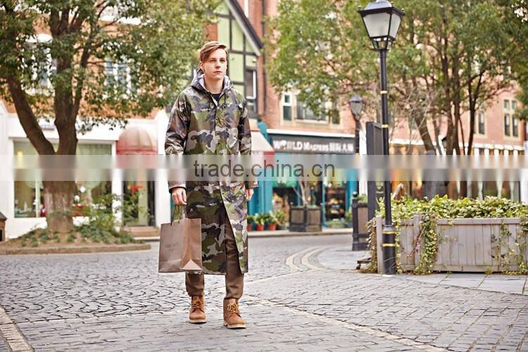 Adult military camouflage long raincoat poncho raincoat sale