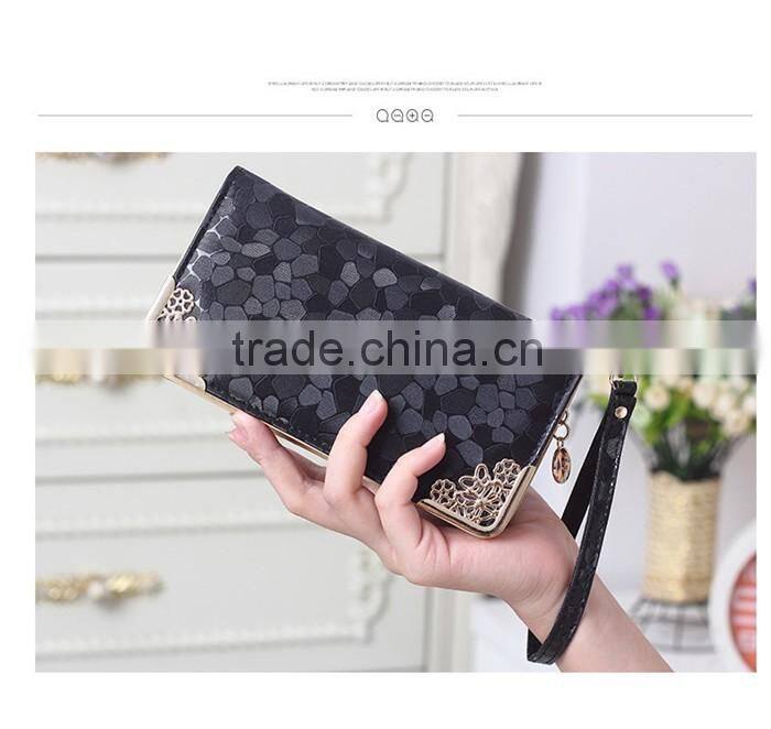 Elegant PU Leather Woman Bling Wallet Laides Latest handbag Purse