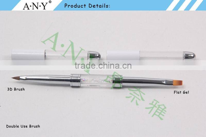 ANY Rhinestone Double Side Using Nail Design 3D Flat Nail Art Brush Angular