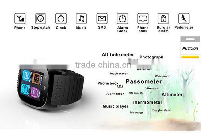 Smart Bluetooth Watch with LED Display Barometer Alitmeter Music Player Pedometer for Android IOS Mobile Phone