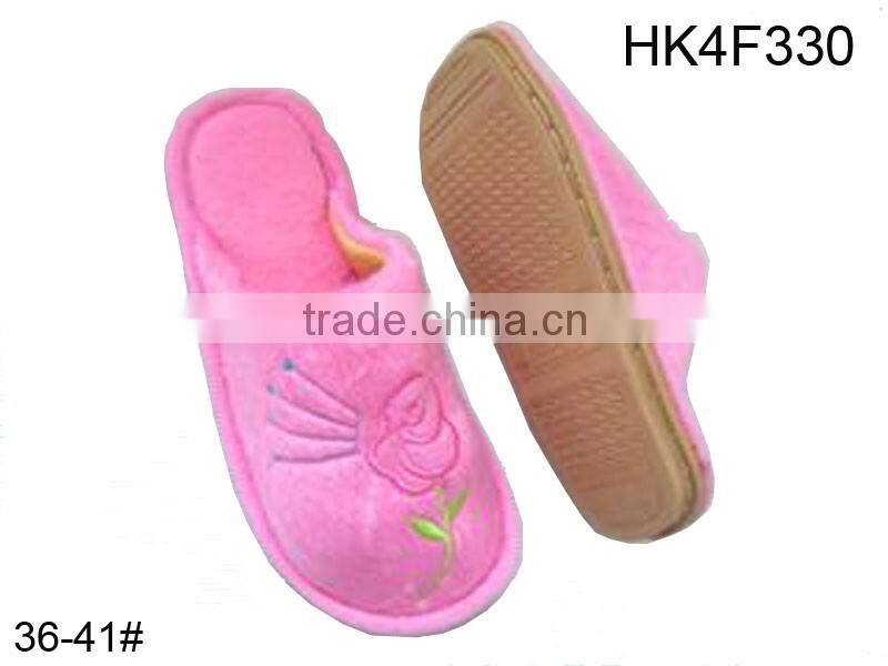 Soft New Cotton Fabric Ladies Home Slippers 2014 Good Price Winter Cotton Slipper