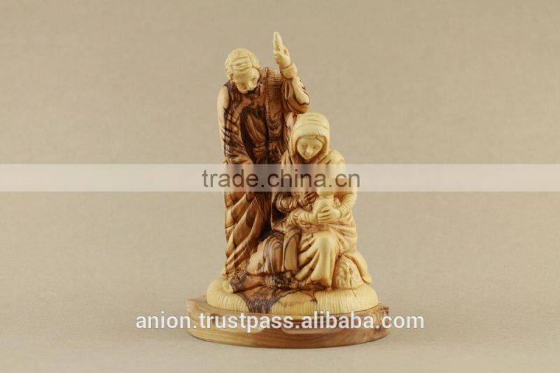 Christmas Composition Olive Wood Carved Holy Family