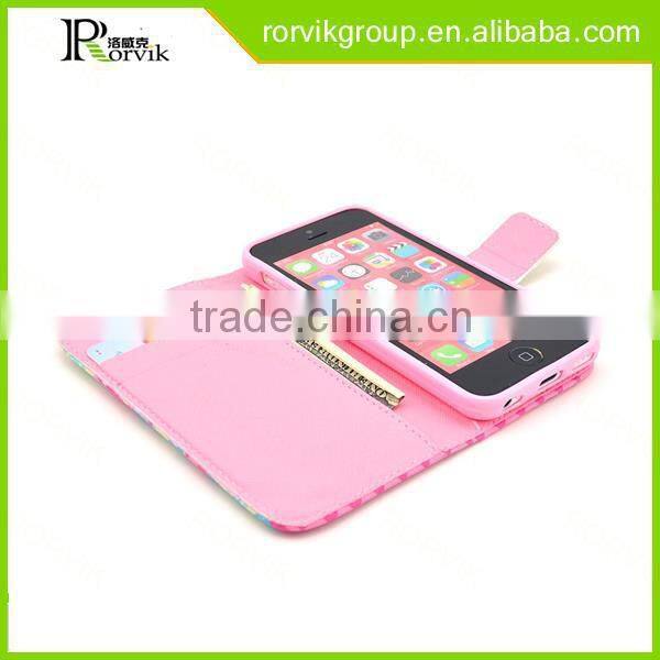 2015 Best Selling heat proof phone case flip leather mobile phone case for iPhone5C new design cell phone case