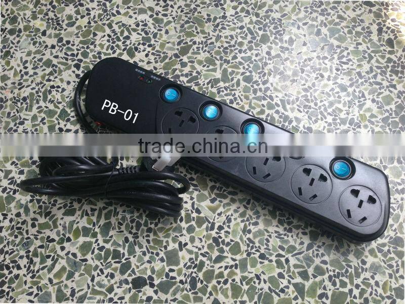High Quality 5-Way outlet power strip Spike Protector Power Extension Block Strip 3m Cable
