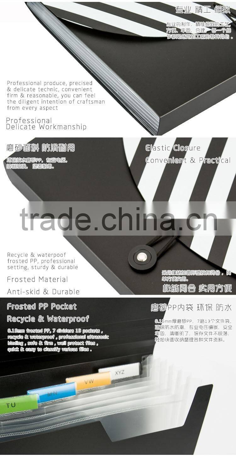 High Quality A4 Plastic Expandable File Wallet With Elastic Closure