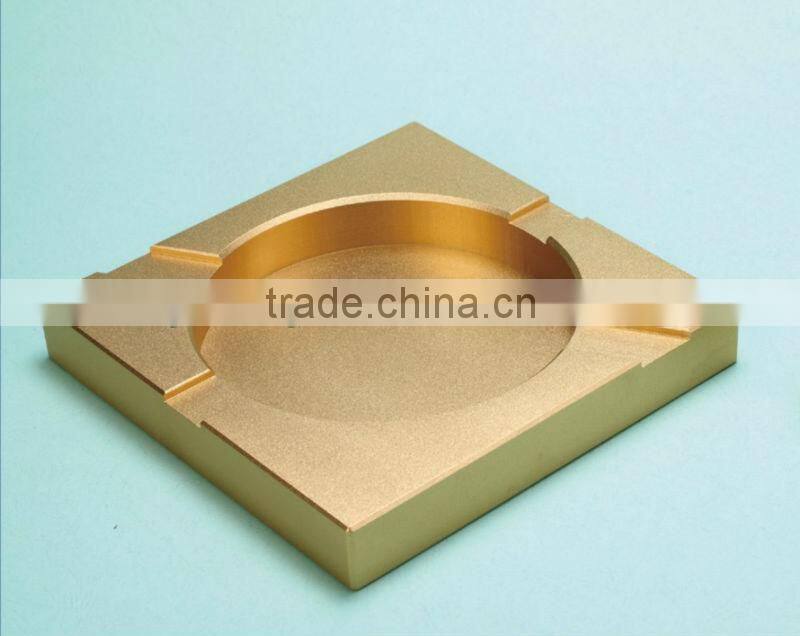Square Shaped Coloful Ashtrays With Rose Sand Gold Color