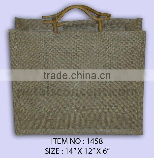 Jute wine bag with bamboo handle