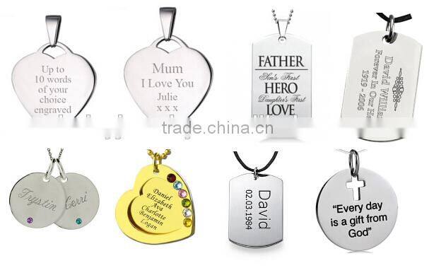 Unique Custom fashionable cheap heart design 316l stainless steel pendant and charms