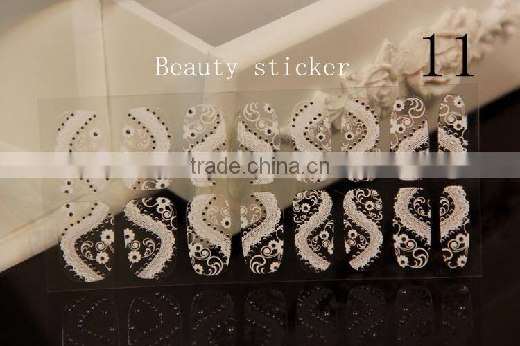 Nail Art White Lace Morning Nail Sticker