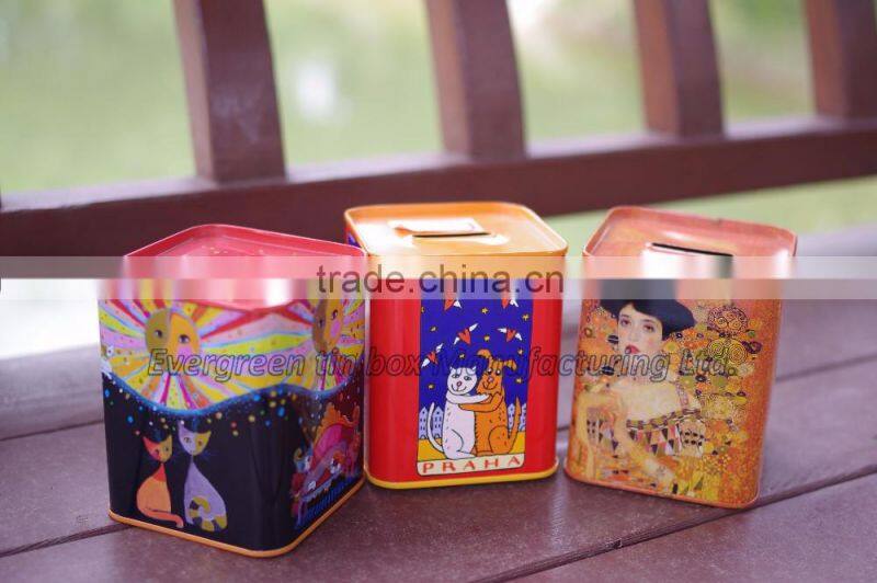 Gloss colorful coin tin containers with Sedex Disney and Coke certifications