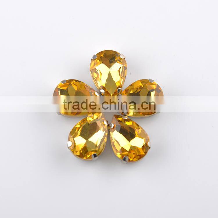 Teardrop rinestone crystal beads sew on rhinestone claw setting crystals