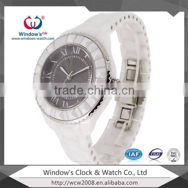 lady white ceramic watch band luxury watch