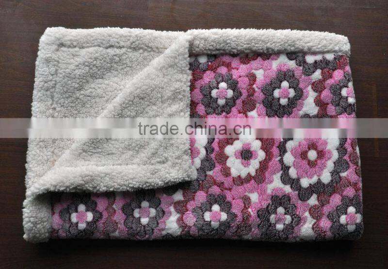 jacquard fleece sherpa throw