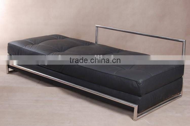 Cheap genuine leather black eileen gray daybed for sale made in China