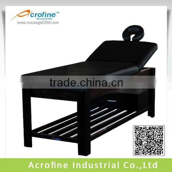 Acrofine Stationary Professional Wood Tattoo Massage Table with Locker Massage Table Metal Legs