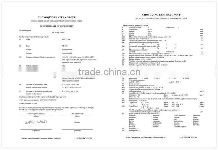 Maroc Market 2016 New 50cc C90 EEC Motos