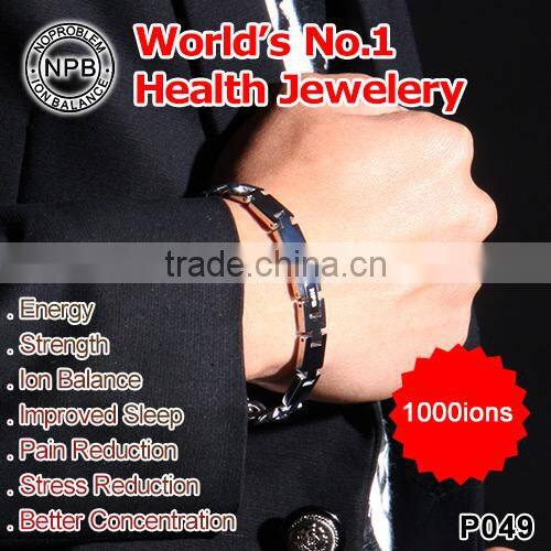 Noproblem P049 FDA power therapy health germanium titanium sports energy man bangle