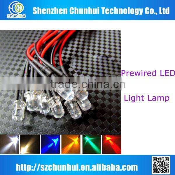 12V LEDs with 20cm Blue Prewired 3mm LED Light Lamp