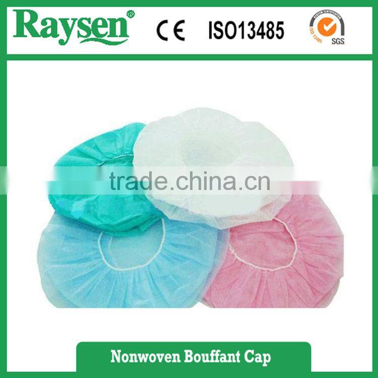 nonwoven material disposable surgical bouffant cap for medical use