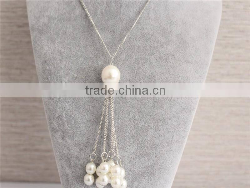 Cheap price Fashion jewelry beaded necklace wholesale, white pearl necklace jewelry