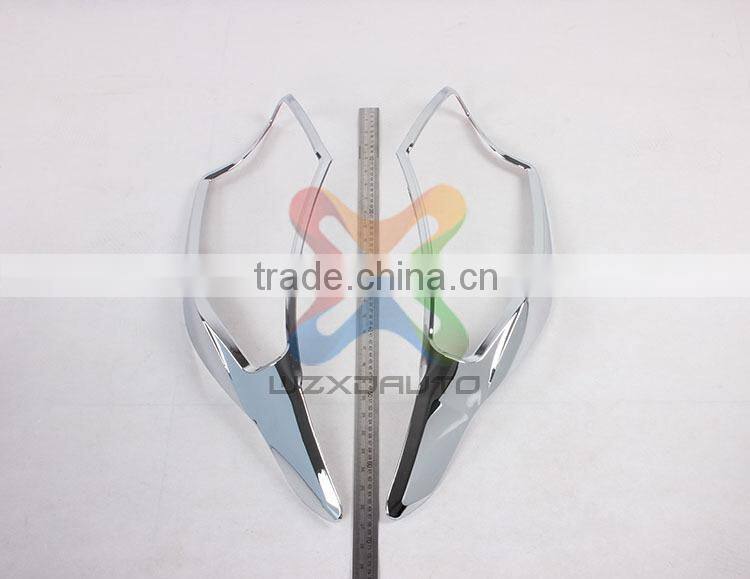 SET CHROME LH RH HEAD LAMP LIGHTS COVER FOR MITSUBISHI TRITON L200 2015 PICK UP PICKUP