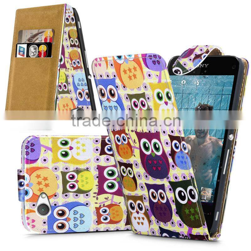 Compact High Quality Print Flip PU Leather Case Cover,Mobile Phone Case For Sony Xperia Z1