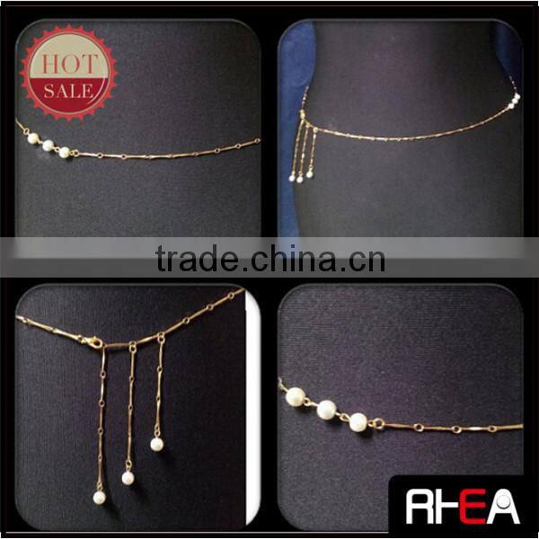 Fashion Waist Chain Body Chain Pearl Beaded Tassel Belly Chain Jewelry