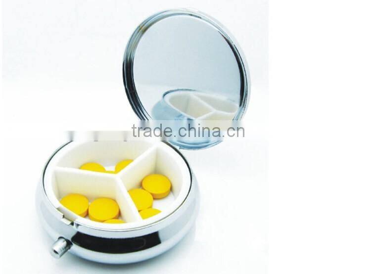 weekly pillbox Logo Printing Metal and Epoxy Pill Case