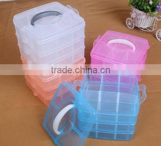 27.6X16.5X5.6cm In Stock Rectangle Useful 15 Grid Plastic Adjustable Jewelry Organizer Box Storage Container Case