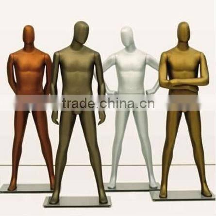Fashion design Fiberglass male mannequin for display high-end dummy doll gold mannequins