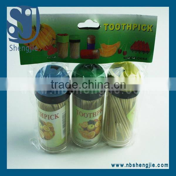 Trade Assurance 3 bottle 100pcs low price and high quality bamboo toothpicks/High quality bamboo toothpick