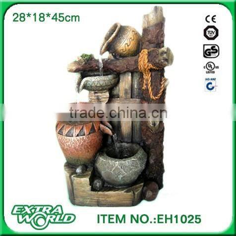 resin home decoration standing antique stone fountain