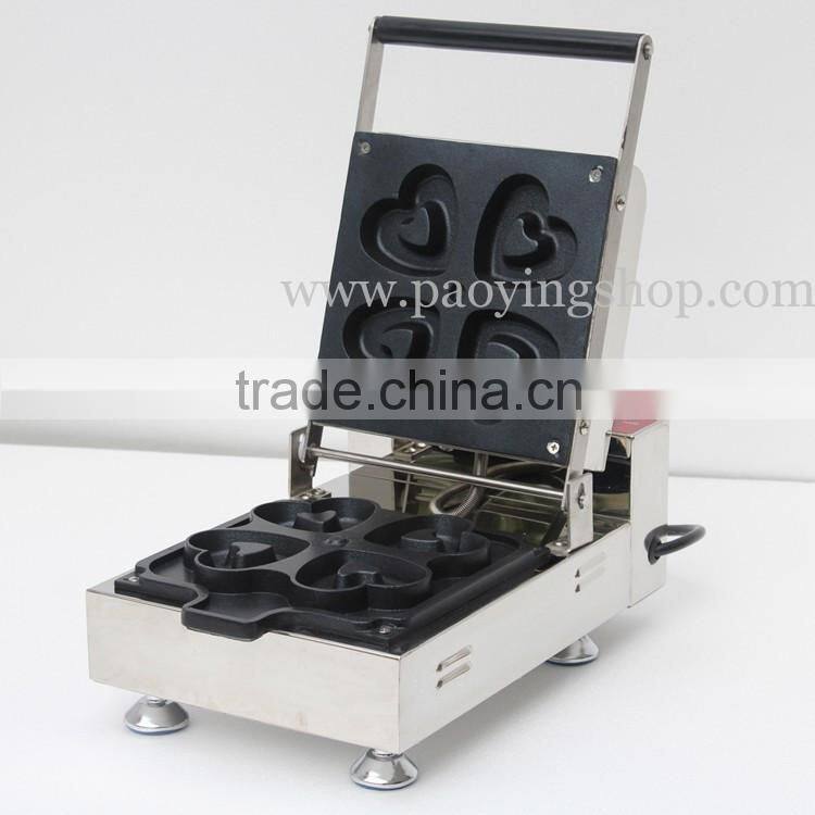 4pcs Commercial Use Non-stick 110v 220v Electric Love Heart Doughnut Baker