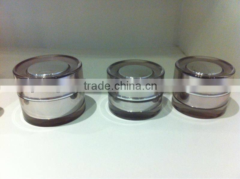 Round plastic type bamboo cosmetic jars for skin care cream use