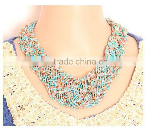 Hot Selling Beads Choker Vintage Chunky Pendant Statement Necklace Women Necklaces & Pendants Fashion Necklaces for Women 2014