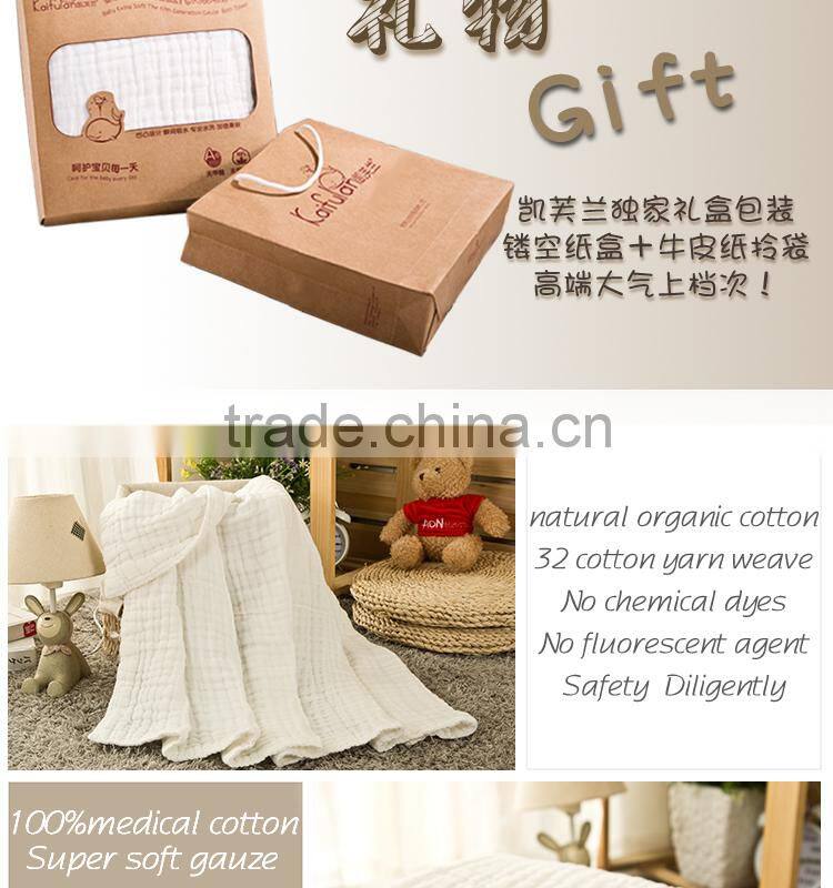 Soft 100% natural Newborn infant thin cotton towel fabric baby gauze cotton baby balnket