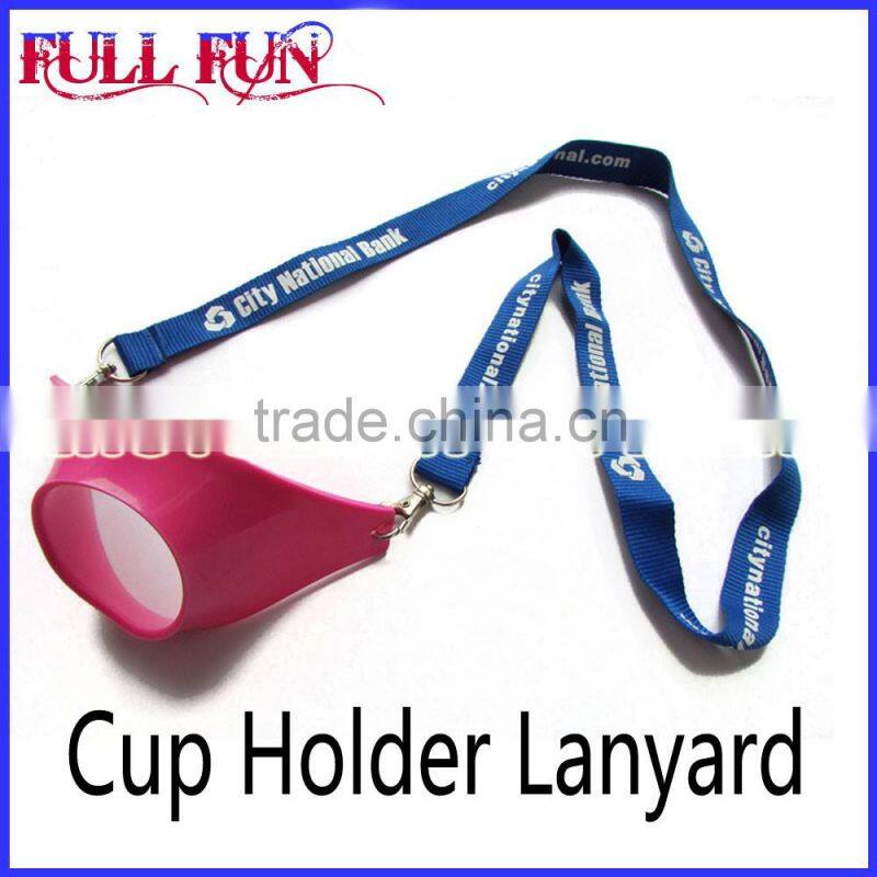 2016 various style cup holder lanyard polyester lanyard