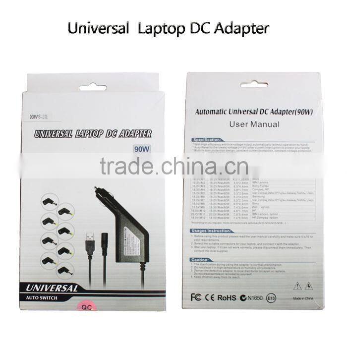 wholesale Automatic Universal DC Adapter Car laptop charger 19V 4.74A 90w For ASUS HP,ACER,TOSHIBA Laptop Car Cigarette Adapter