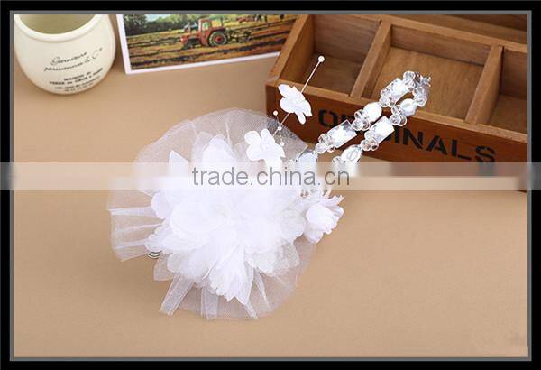 MYLOVE white flower crystal garland bridal hair jewelry High quality MLF109