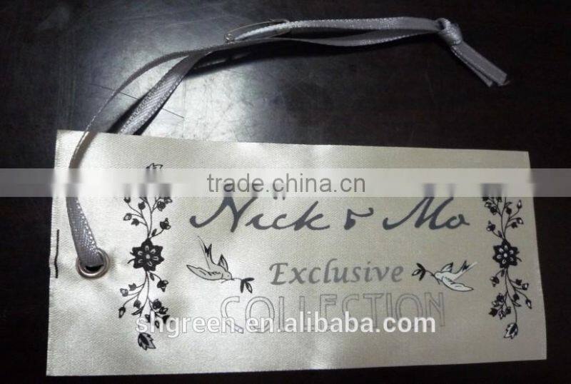 silk screen printing red cotton hangtag