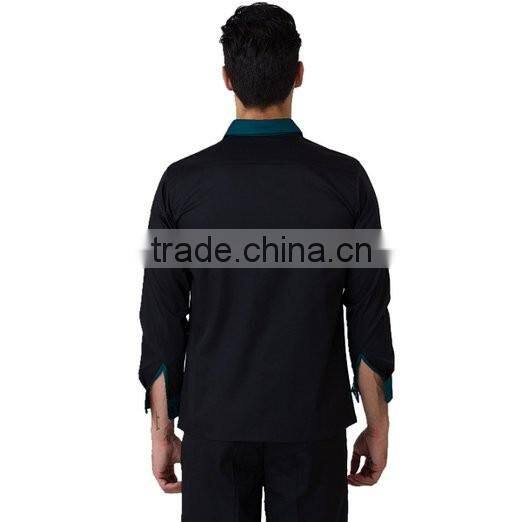 Wholesale Chef Uniforms men'srestaurant waiter long sleeve work shirt