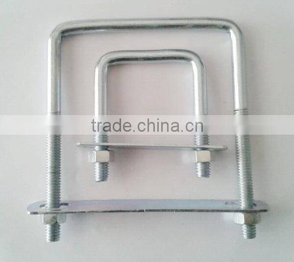 Metal U-bolt pipe clamp, square U-bolt bolts