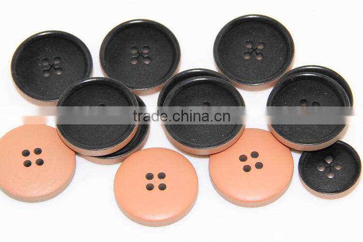4 Holes Fancy DTM and Bottom, Side Painted Natural Corozo Nut Buttons