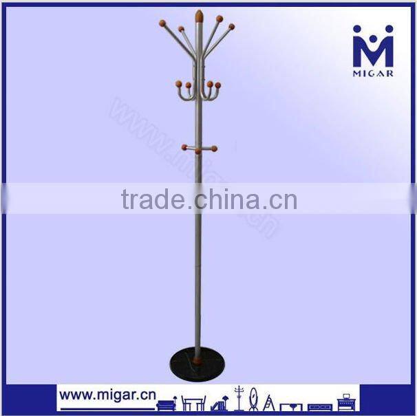 Metal hat and coat stand with solid wood ball and marble base MGH-2025