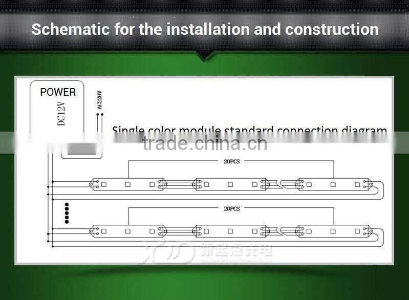 XQD cheapest LED module Epistar smd 5730 5630 leds 3Pcs Led 0.72W led module pixel lights single RGB color