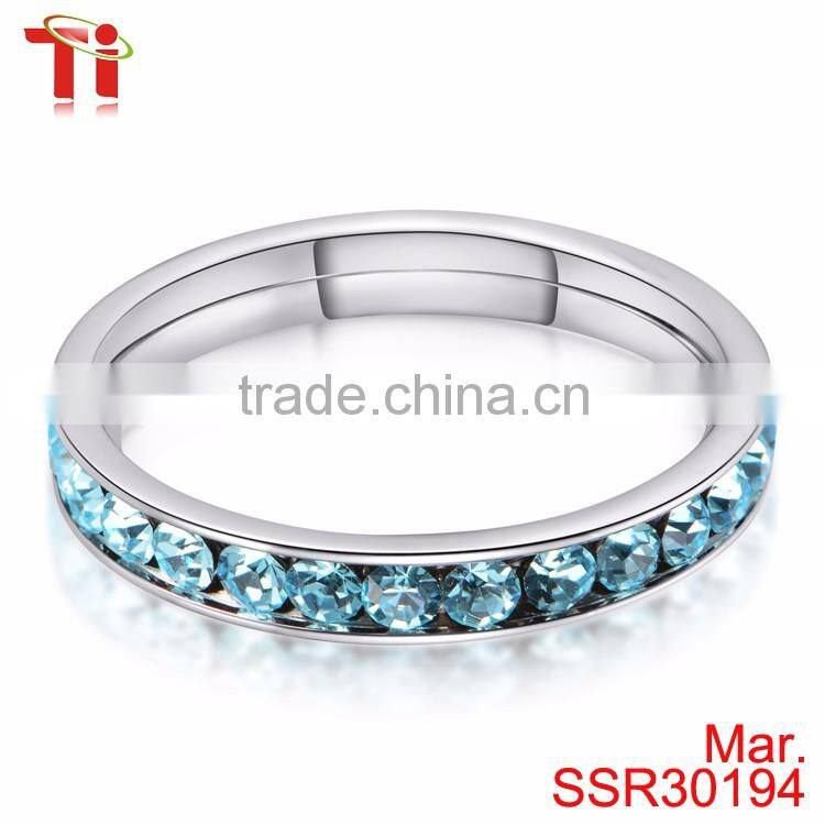 March Aquamarine birthstone set necklace rings jewelry women A symbol of youth, happiness and beauty