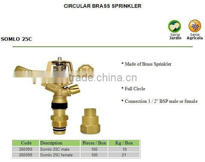 Somlo Full Circle Brass Sprinkler for Irrigation